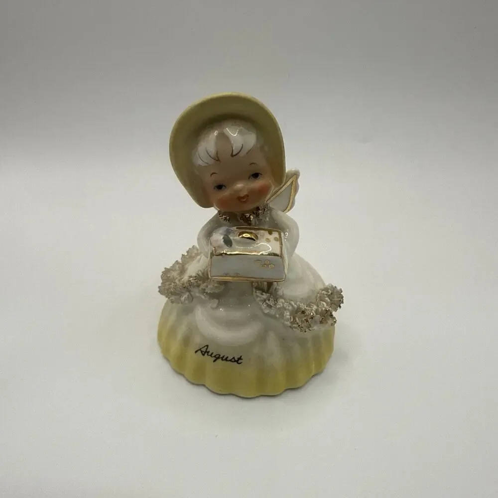 Vintage 1956 Napco August Birthday Gift Angel Girl Bell Belle 1307H HTF Sweet *
